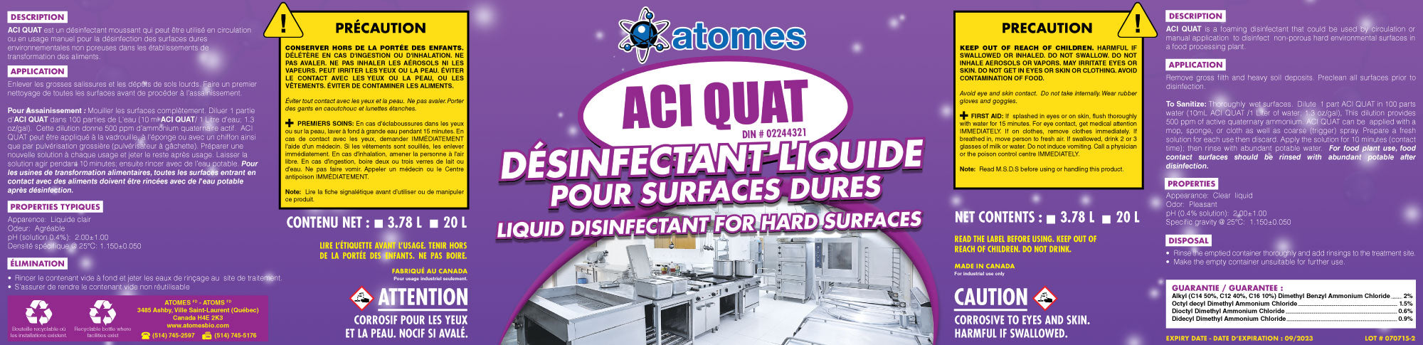 ACI QUAT - Nettoyant acide puissant, hautement concentré