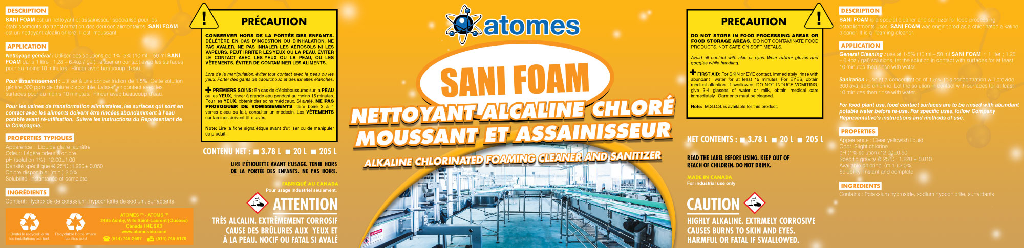 SANI FOAM - Nettoyant et désinfectant puissant, hautement concentré