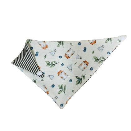 Bandana à motifs de hamsters et bleuets