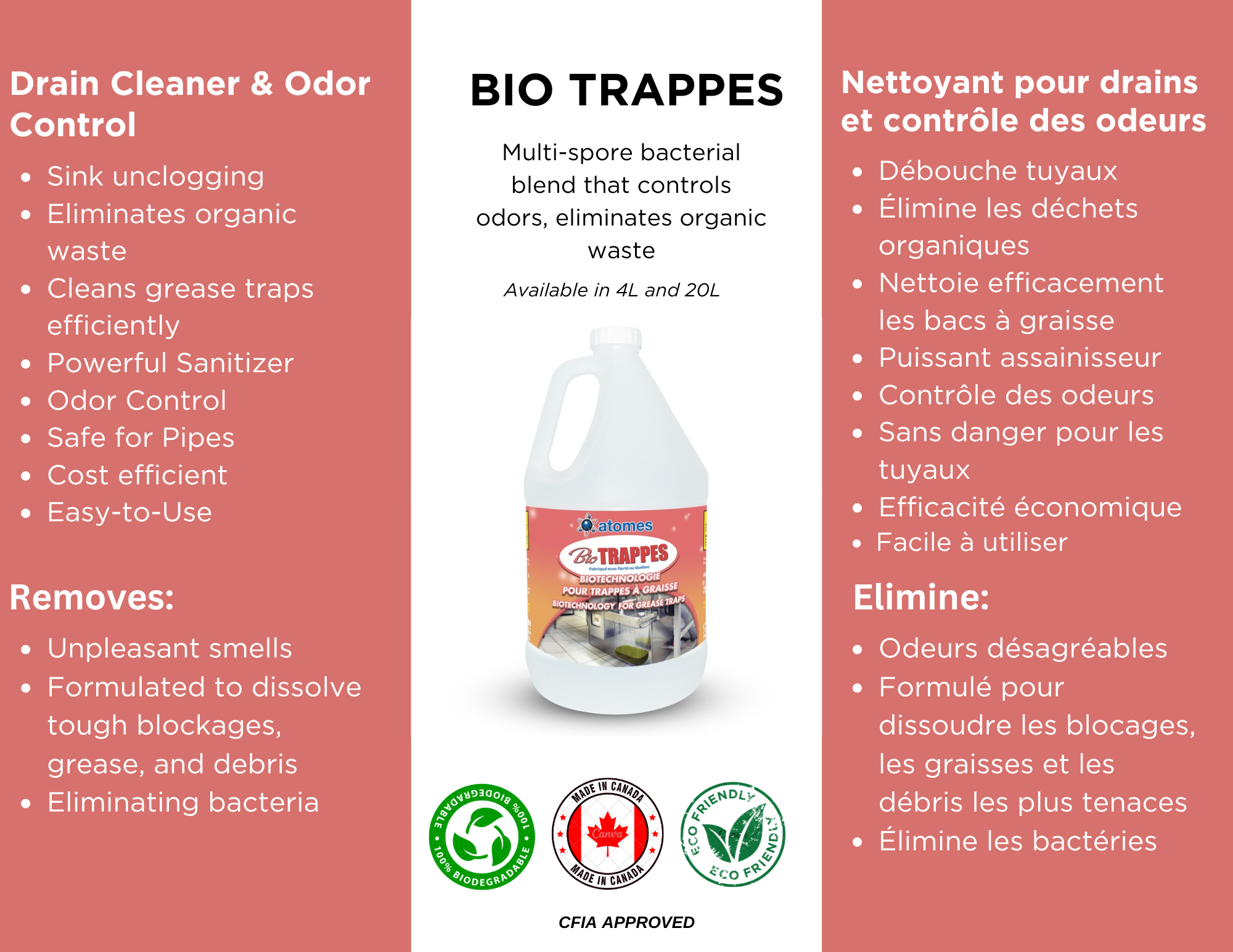 BIO TRAPPES - Enzymes biologiques pour le nettoyage des canalisations et le contrôle des odeurs dans les fosses septiques, les bacs à graisse, les véhicules récréatifs, les canalisations, respectueux de l'environnement