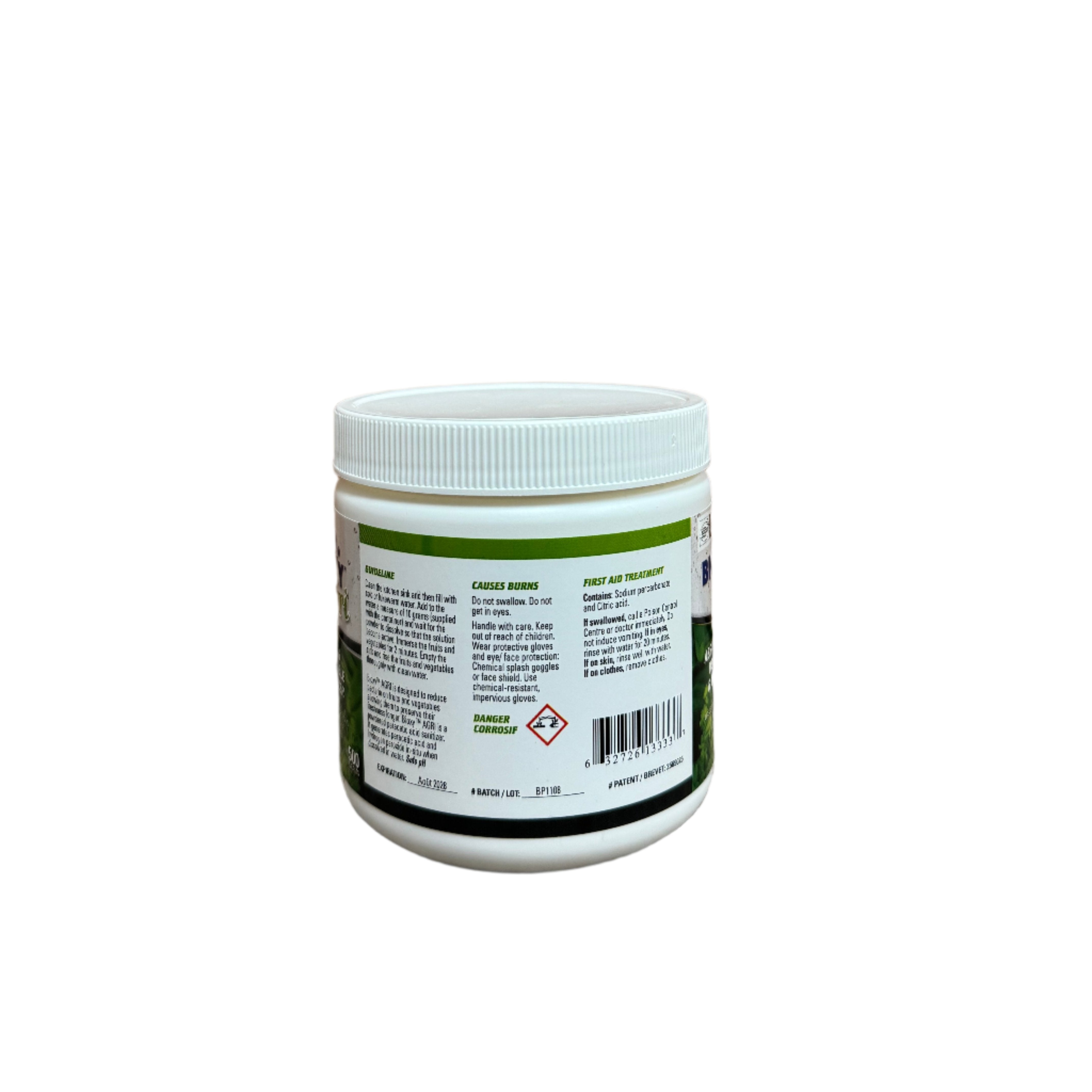 BIOXY AGRI - Désinfectant pour Fruits et Légumes, Breveté, Acide Peracétique en Poudre, Biologique, Approuvé Ecocert, 500g