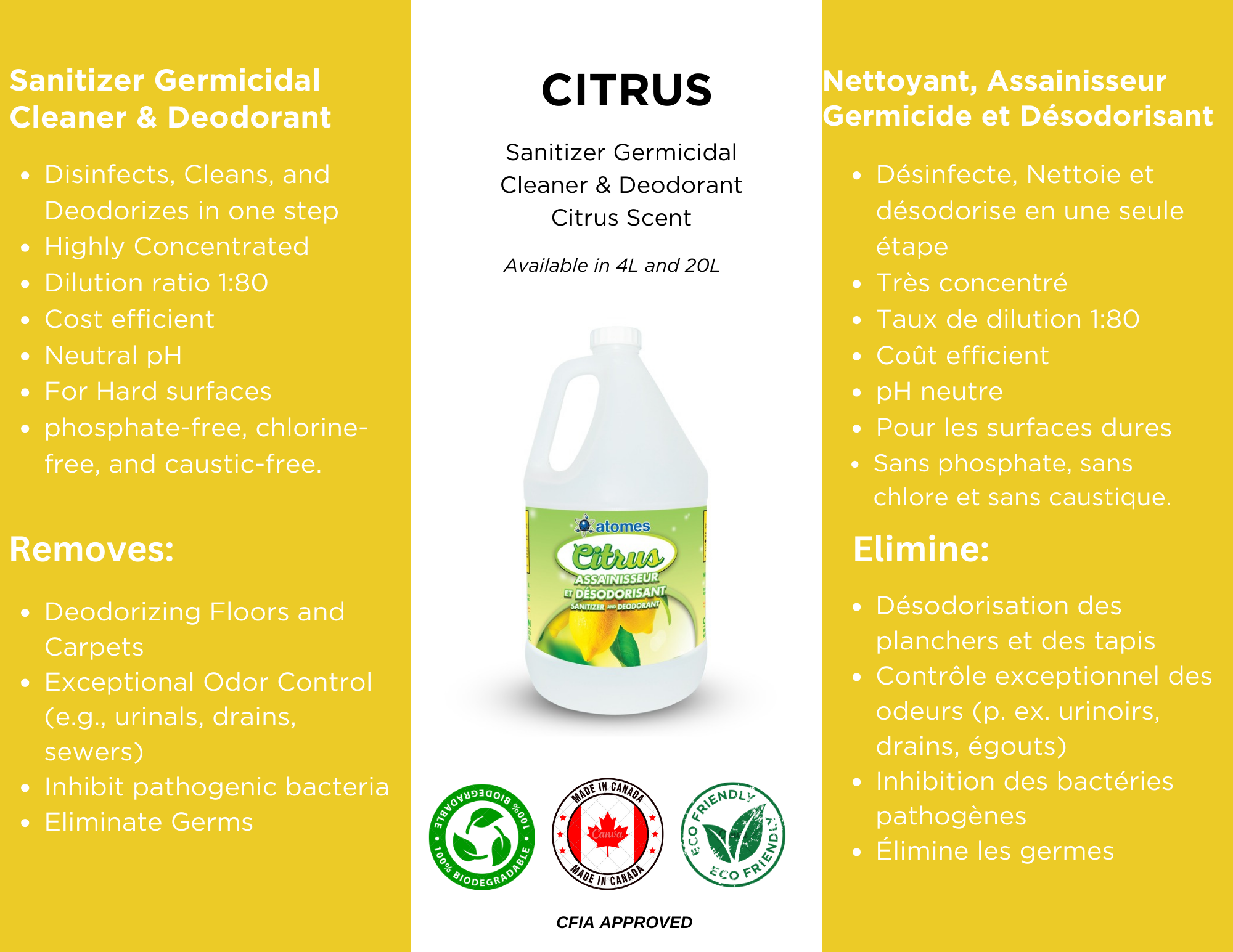 CITRUS - Nettoyant germicide assainissant et déodorant