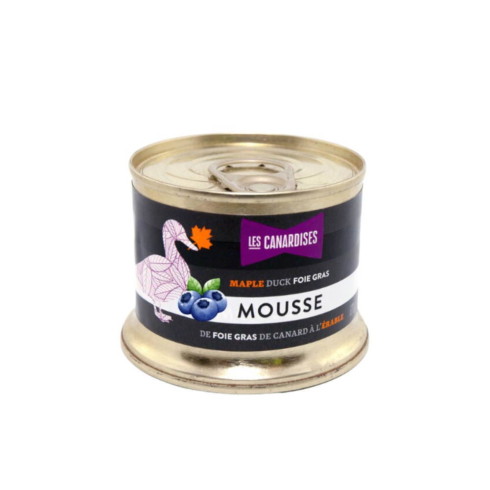 Mousse de foie gras de canard à l'érable et bleuet