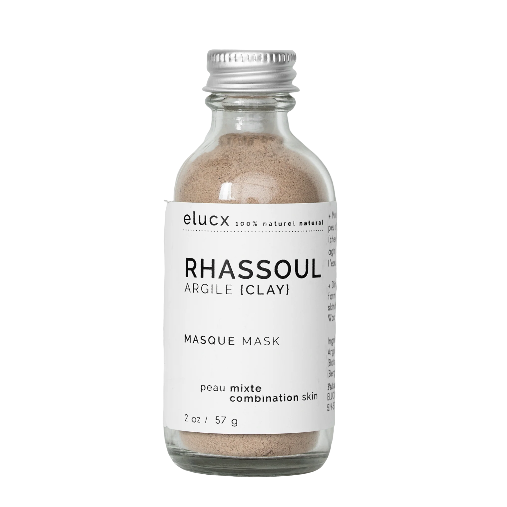 Masque visage à l'argile - Rhassoul (Peau mixe)