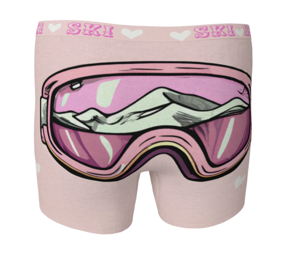 Boxer en ski rose doux et stylé