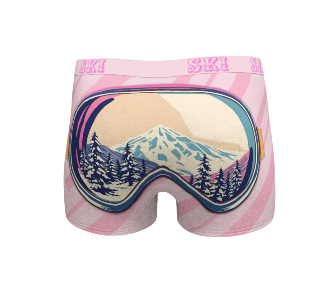 Boxer shorty en ski doux, jolies lunettes de ski